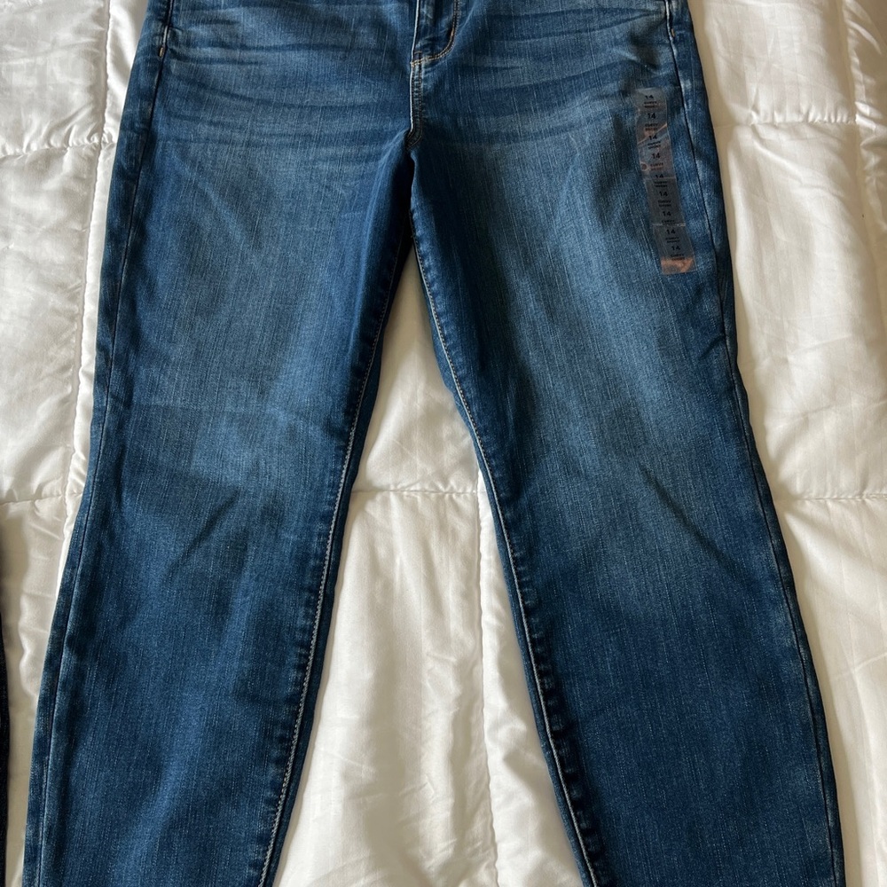 American Eagle Outfitters Dark Blue Women's Straight Leg Jeans